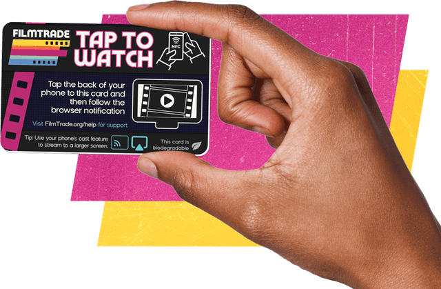 Hand holding FilmTrade card