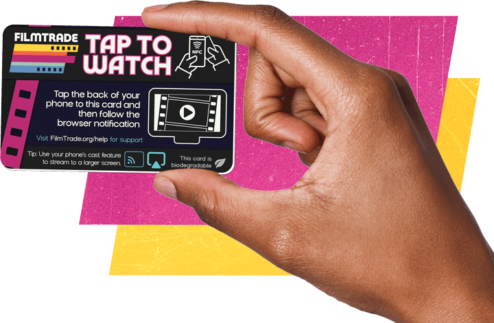 Hand holding FilmTrade card